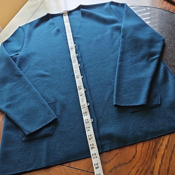 Saint James New Wool Blue Cardigan Sweater Est. Size Large - Picture 10 of 16